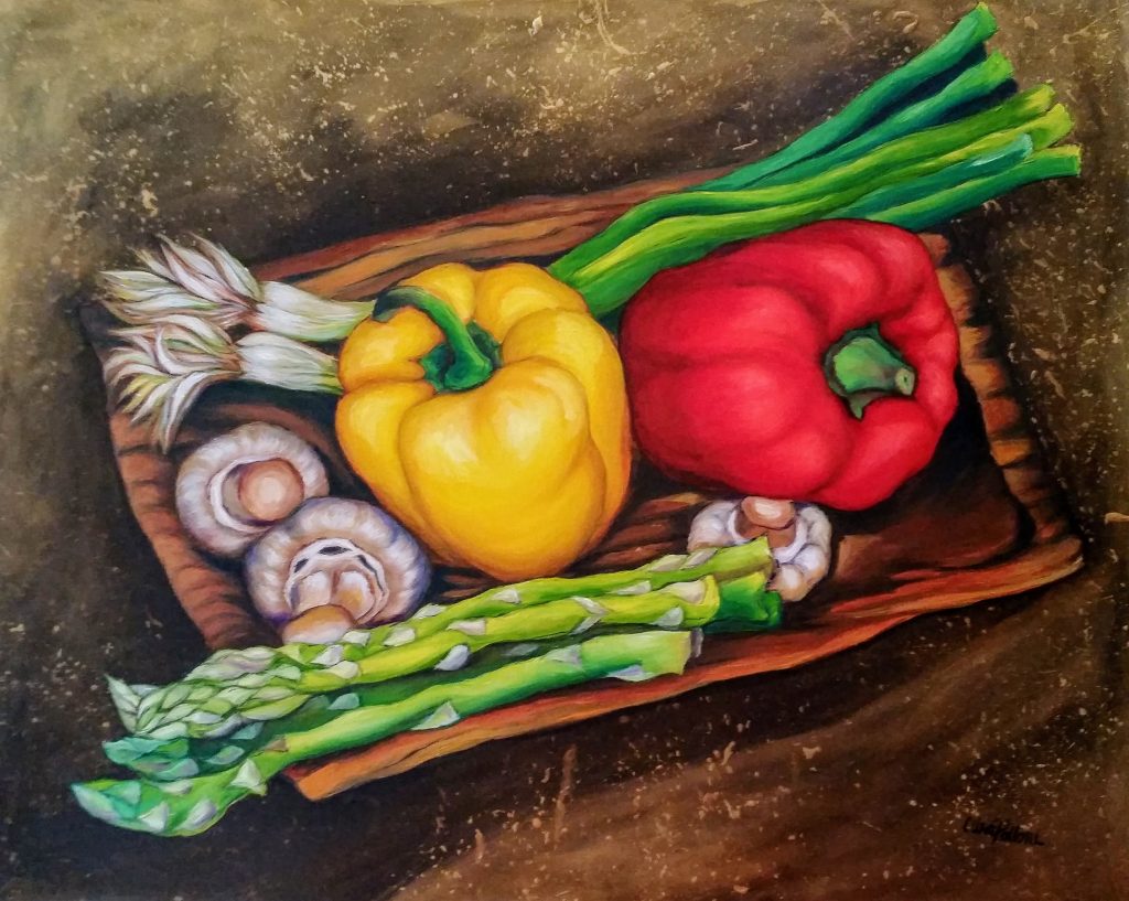 A Plate with Veggies Painting