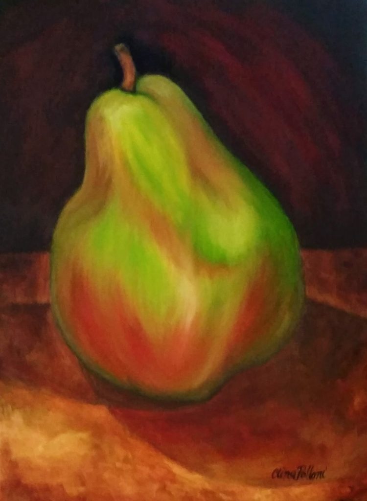 Comice Green Pear Painting