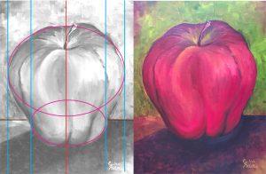 Painting Class-Structural Apple Drawing Painting