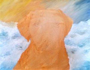Gold Labrador Retriever Portrait Under-Paint