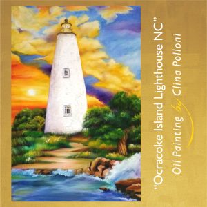 Ocracoke Lighthouse NC by Clina Polloni
