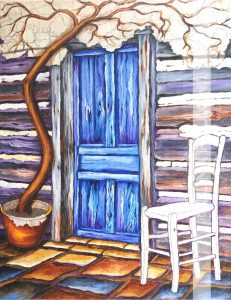 Blue Door in a Log Cabin Progression