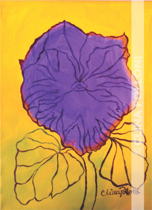 Flower-Purple Pansy-Under-Paint