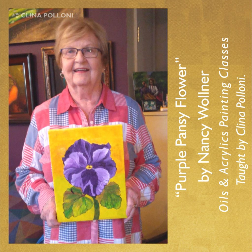 Nancy Wollner-Purple Pansy-Painting Classes.