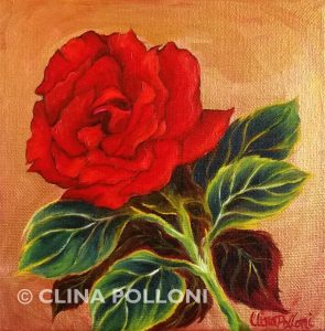 Valentine Red Rose Painting