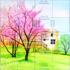 Cherry Blossom Trees-Square Grid Drawing Technic