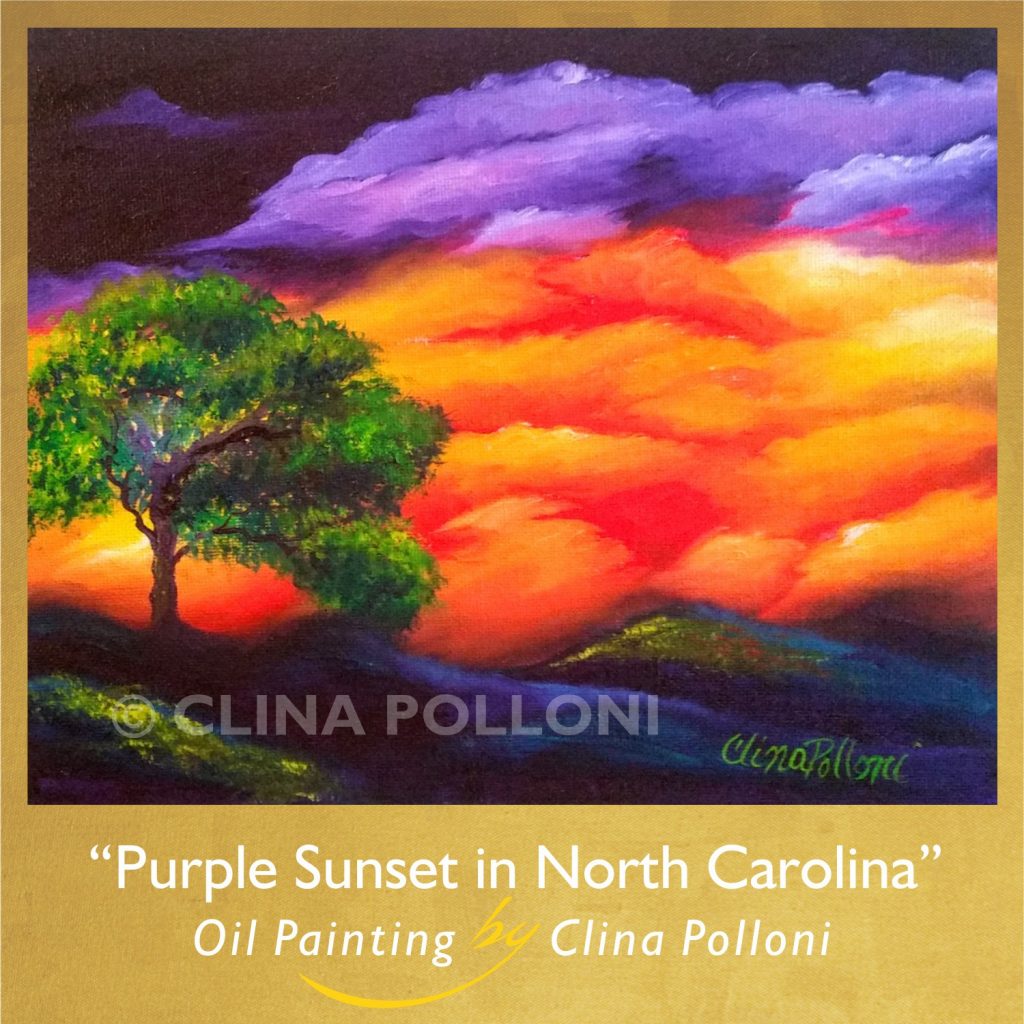 Purple Sunset in North Carolina Painting