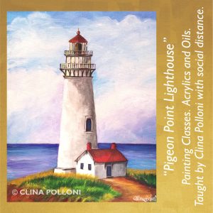 Painting Class acrylics oils-Pigeon Point Lighthouse