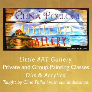 Painting Classes at Little Art Gallery Sign