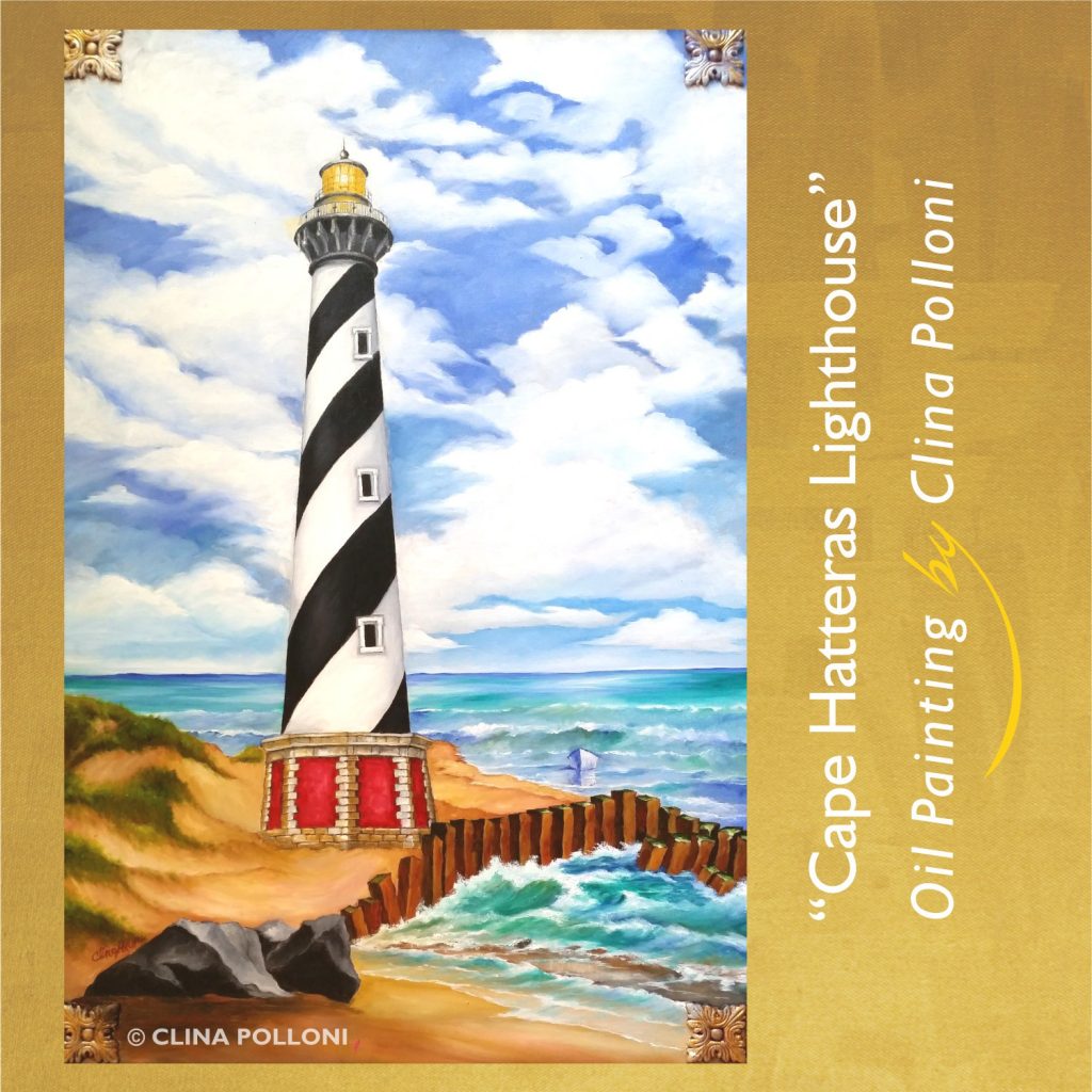 Cape Hatteras Lighthouse Painting by Clina Polloni
