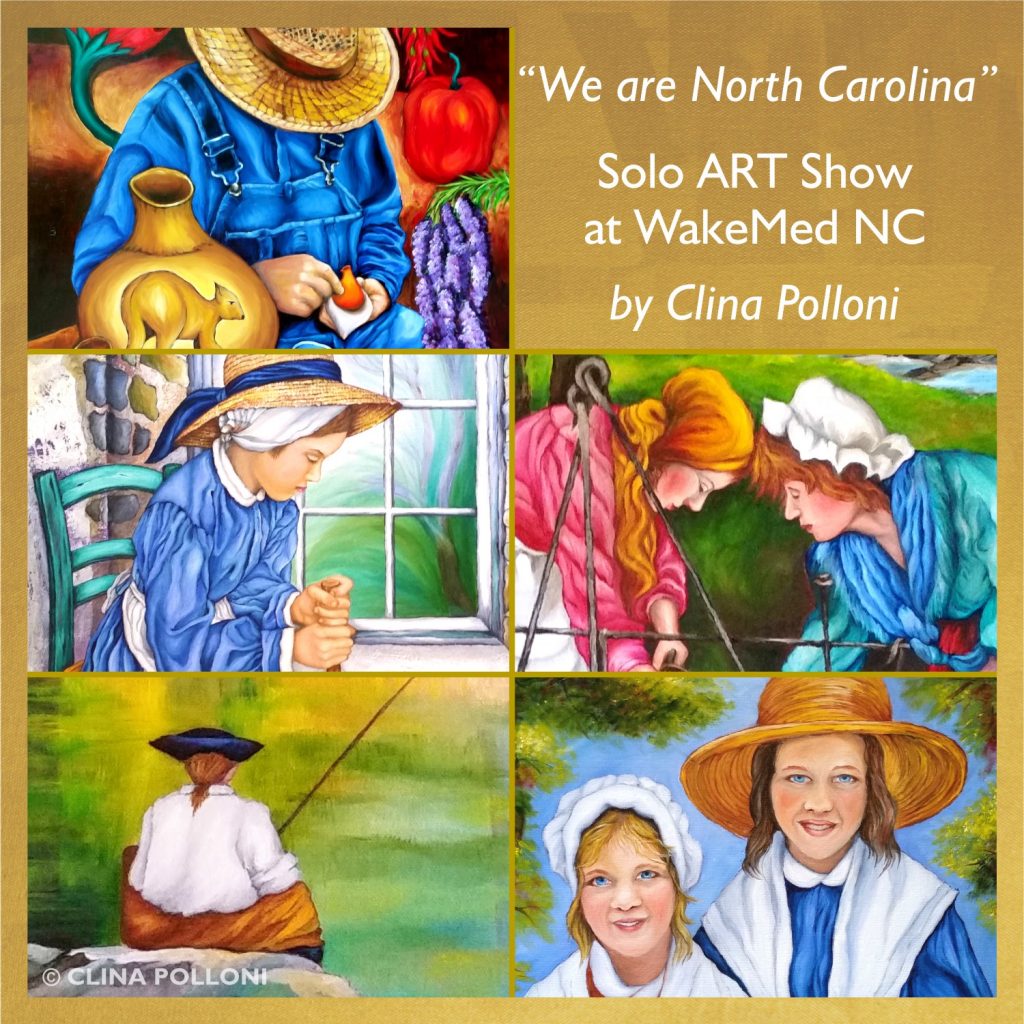 Solo ART Show at WakeMed by Clina Polloni 2021