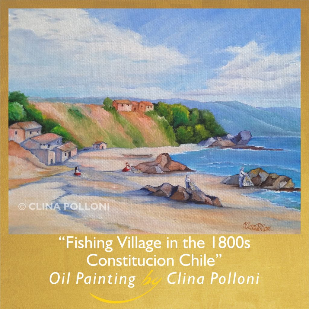 Fishing Village in the 1800s Constitucion Chile by Clina Polloni