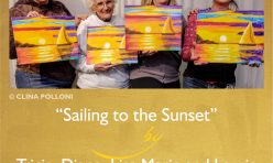 Sailing to the Sunset byTricia, Diane, Lisa Marie, Laurie-Painting Class acrylics oils