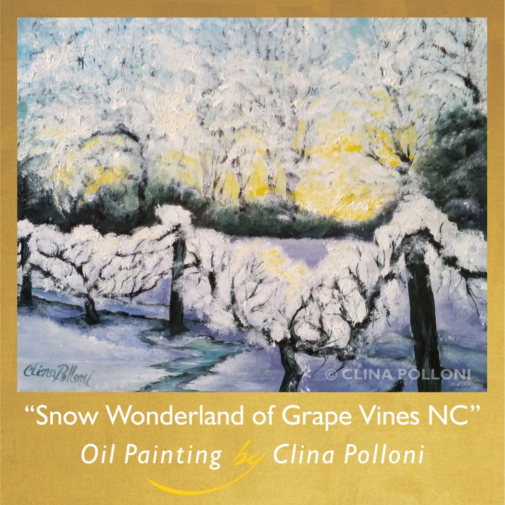 Snow Wonderland of Grape Vines by Clina Polloni