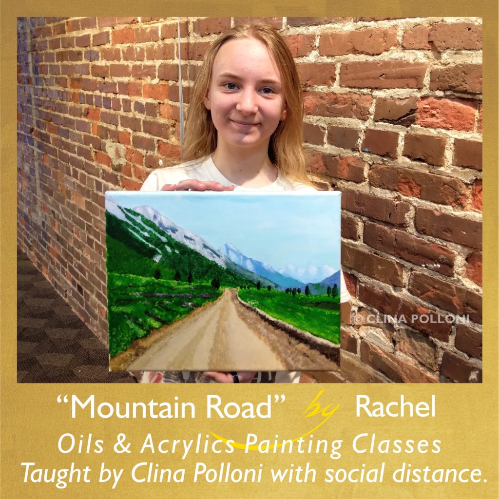 Mountain Road by Rachel Britt-Painting Class acrylics oils