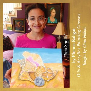 Menna Bahgat-Sea Shells-Painting Class acrylics oils