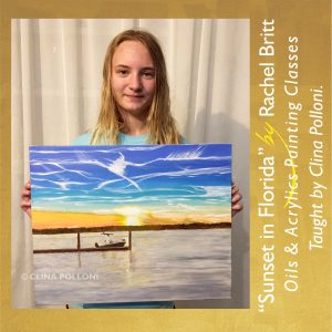 Rachel Britt-Sunset in Florida-Painting class acrylics oils