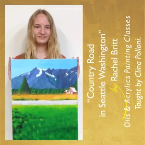 Rachel Britt-Country Road in Seattle Washington-Painting class acrylics oils.