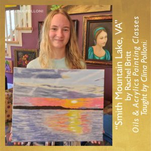Rachel Britt-Smith Mountain Lake VA-Painting Class acrylics oils.