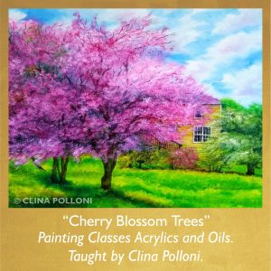 Painting Classes-Acrylics Oils-Cherry Blossom Trees.