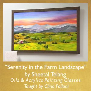 Sheetal Telang-Serenity in the Farm-Painting Classes acrylics oils.