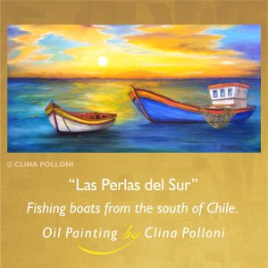 Las Perlas del Sur-Oil painting by Clina Polloni.