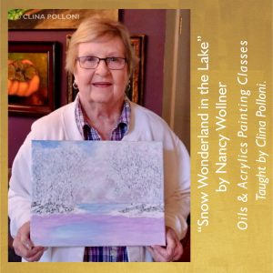 Nancy Wollner-Snow Wonderland in the Lake-Painting Classes