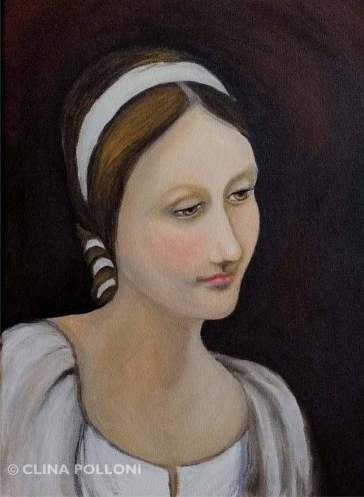 Portrait of Isabella de Polloni y Lepiani-Underpaint.