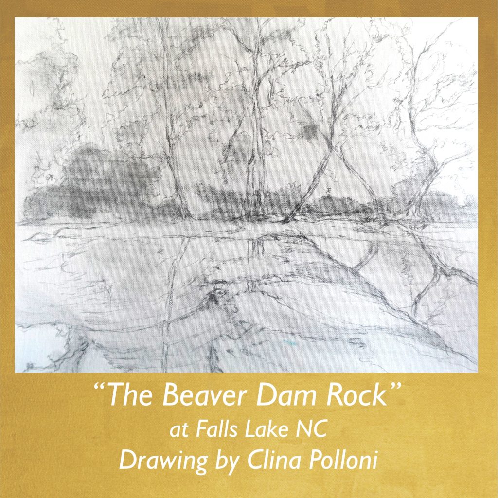 The Beaver Dam Rock-Drawing by Clina Polloni.