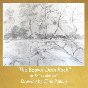 The Beaver Dam Rock-Drawing by Clina Polloni.