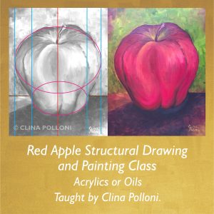 Painting Class-Structural Apple Drawing and Painting.
